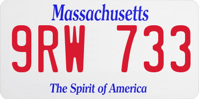 MA license plate 9RW733