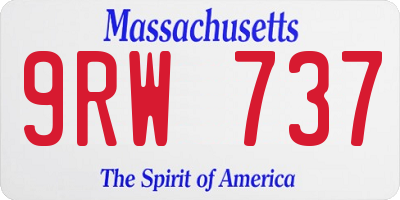 MA license plate 9RW737