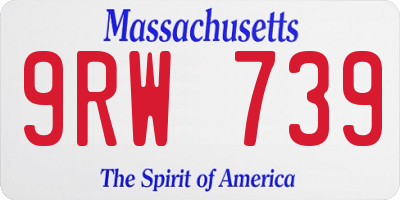 MA license plate 9RW739