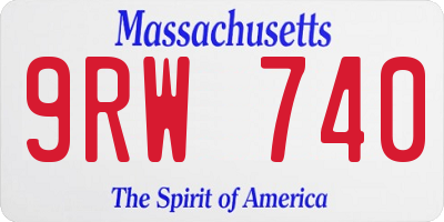 MA license plate 9RW740