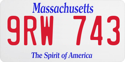 MA license plate 9RW743