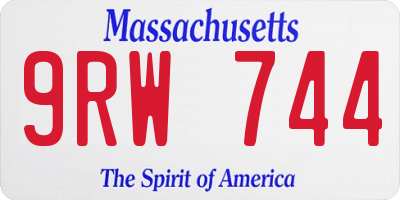 MA license plate 9RW744