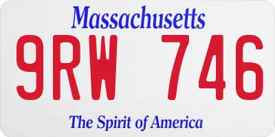 MA license plate 9RW746