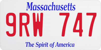MA license plate 9RW747
