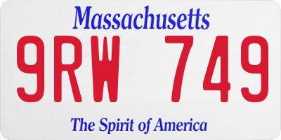 MA license plate 9RW749