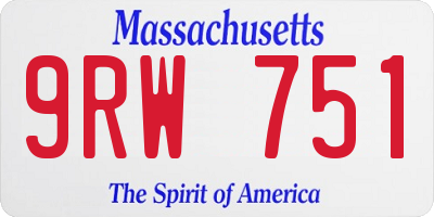 MA license plate 9RW751
