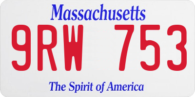 MA license plate 9RW753