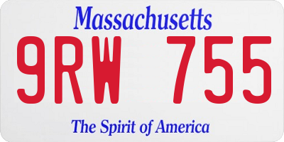 MA license plate 9RW755