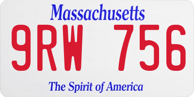 MA license plate 9RW756