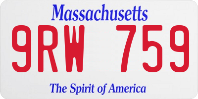 MA license plate 9RW759