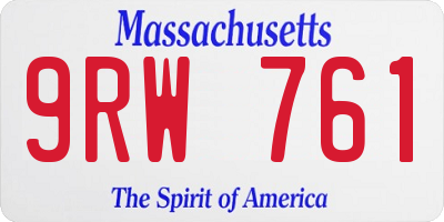 MA license plate 9RW761