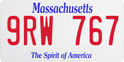 MA license plate 9RW767
