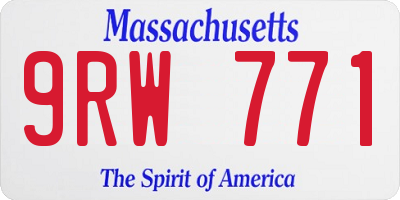 MA license plate 9RW771