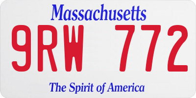 MA license plate 9RW772