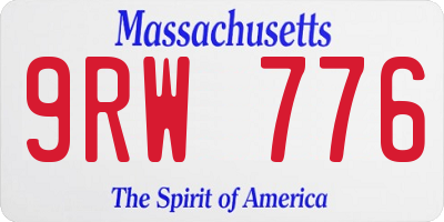 MA license plate 9RW776