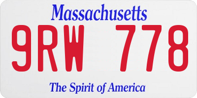MA license plate 9RW778