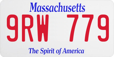 MA license plate 9RW779