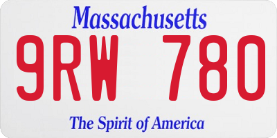 MA license plate 9RW780