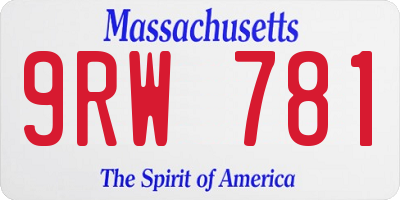 MA license plate 9RW781