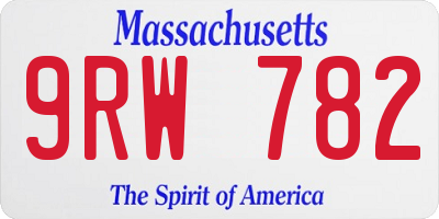 MA license plate 9RW782