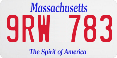 MA license plate 9RW783