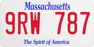 MA license plate 9RW787
