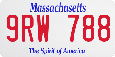 MA license plate 9RW788