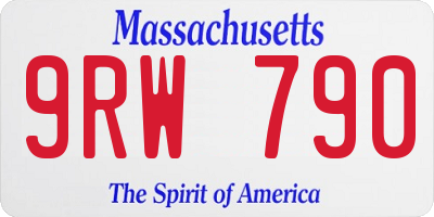 MA license plate 9RW790