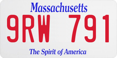 MA license plate 9RW791