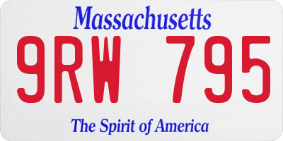 MA license plate 9RW795