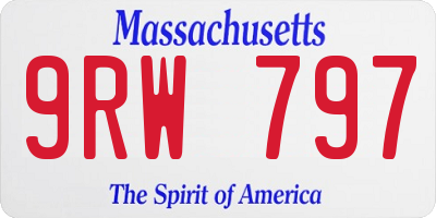 MA license plate 9RW797