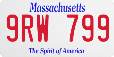 MA license plate 9RW799