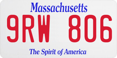 MA license plate 9RW806