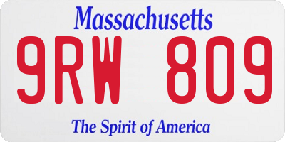 MA license plate 9RW809