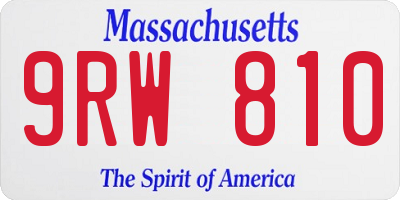 MA license plate 9RW810