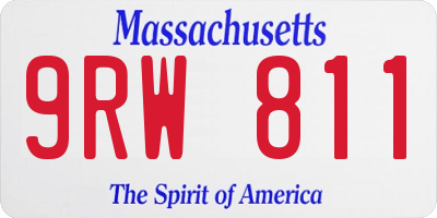 MA license plate 9RW811