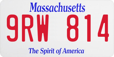MA license plate 9RW814