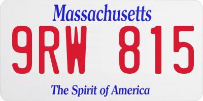 MA license plate 9RW815