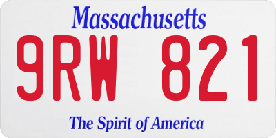 MA license plate 9RW821