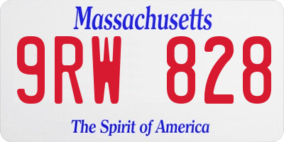 MA license plate 9RW828
