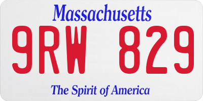 MA license plate 9RW829