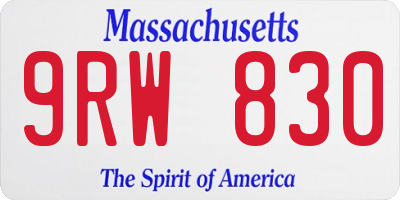 MA license plate 9RW830