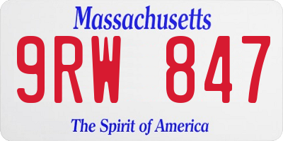 MA license plate 9RW847