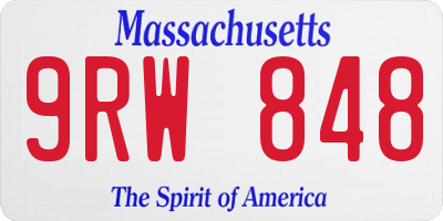 MA license plate 9RW848