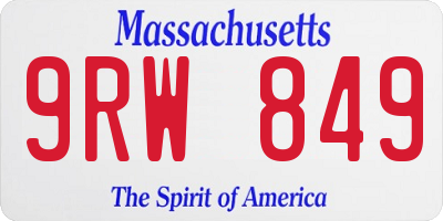 MA license plate 9RW849
