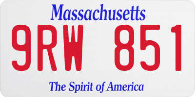 MA license plate 9RW851
