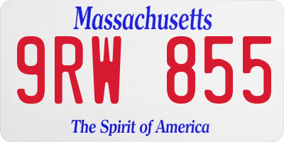 MA license plate 9RW855