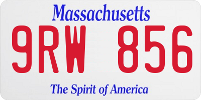 MA license plate 9RW856