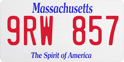 MA license plate 9RW857