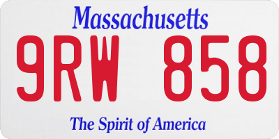 MA license plate 9RW858